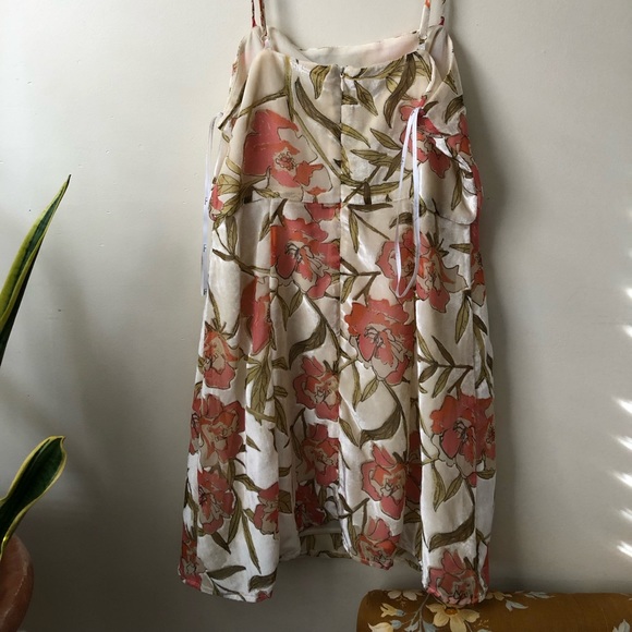 Daylight Dance Cream Floral Print Velvet Mini Dress - Picture 6 of 10